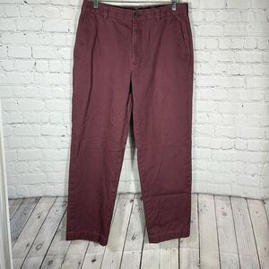 Brooks Brothers Mens Clark Burgundy Pants size W34 x L32 Khaki Chino